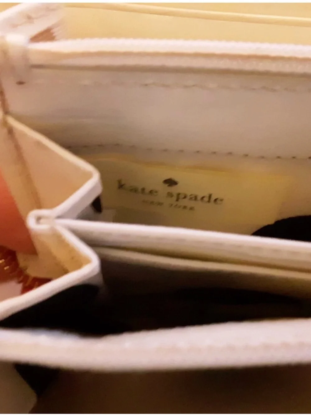 kate spade Colorblock Orange & Pink Pebble Leather Wallet